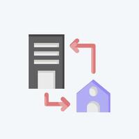 Icon Connection Office. related to Remote Working symbol. flat style. simple design illustration vector