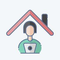 Icon Distance Learning. related to Remote Working symbol. doodle style. simple design illustration vector