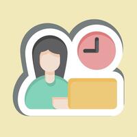 Sticker Time Management. related to Remote Working symbol. simple design illustration vector