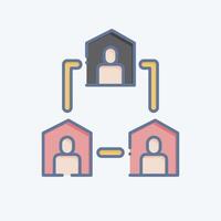 Icon Team Collaboration. related to Remote Working symbol. doodle style. simple design illustration vector