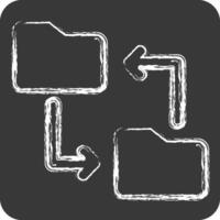 Icon File Sharing. related to Remote Working symbol. chalk Style. simple design illustration vector