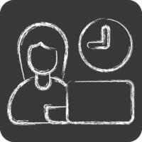 Icon Time Management. related to Remote Working symbol. chalk Style. simple design illustration vector