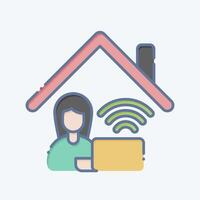 Icon Work From Remote Working 2. related to Remote Working symbol. doodle style. simple design illustration vector