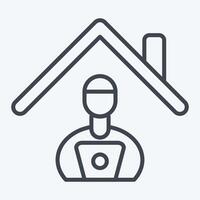 Icon Stay at Remote Working. related to Remote Working symbol. line style. simple design illustration vector