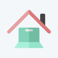 Icon Online Works. related to Remote Working symbol. flat style. simple design illustration vector