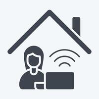 Icon Work From Remote Working 2. related to Remote Working symbol. glyph style. simple design illustration vector