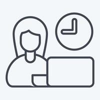 Icon Time Management. related to Remote Working symbol. line style. simple design illustration vector
