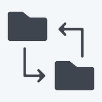 Icon File Sharing. related to Remote Working symbol. glyph style. simple design illustration vector