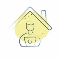 Icon Stay at Remote Working. related to Remote Working symbol. Color Spot Style. simple design illustration vector