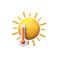 global aquecimento, de Meio Ambiente problemas. 3d Sol com termômetro png