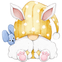 Happy Holiday Easter Day yellow cute Gnome Easter png