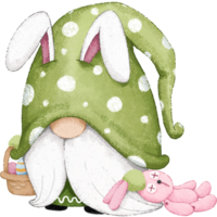 Happy Holiday Easter Day green cute Gnome Easter png