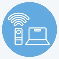Icon Remote Working Office 2. related to Remote Working symbol. blue eyes style. simple design illustration vector