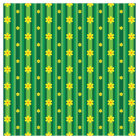 Green And Yellow Stripes And Flowers Bright Summer Pattern png