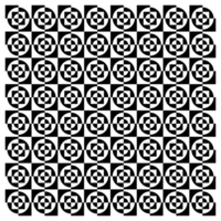 Black And White Retro Sixties Abstract Squares And Circles Pattern png