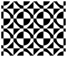 schwarz und Weiß 1960er Jahre Stil zwei Ton ska mod Quadrate Kreise geometrisch Hintergrund Muster png
