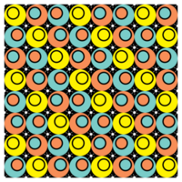 retro Jaren 50 midden eeuw kleurrijk rood blauw geel atomair patroon png