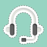 Sticker line cut Support. related to Remote Working symbol. simple design illustration vector