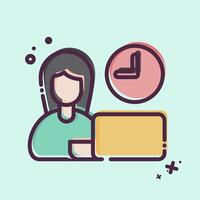 Icon Time Management. related to Remote Working symbol. MBE style. simple design illustration vector