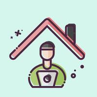 Icon Stay at Remote Working. related to Remote Working symbol. MBE style. simple design illustration vector