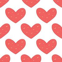 Seamless pattern with hand drawn heart doodle for decorative print, wrapping paper, greeting cards and fabric vector