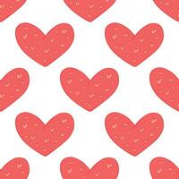 Seamless pattern with hand drawn heart doodle for decorative print, wrapping paper, greeting cards and fabric vector