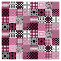 retro estilo Rosa e roxa estampado quadrados patchwork padronizar png