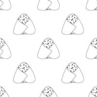 Seamless pattern with onigiri for decorative print, wrapping paper, menu, wallpaper and fabric vector