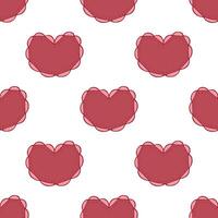 Seamless pattern with hand drawn heart doodle for decorative print, wrapping paper, greeting cards and fabric vector