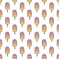 Seamless pattern with ice cream doodle for decorative print, wrapping paper, greeting cards, wallpaper and fabric vector