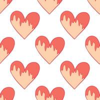 Seamless pattern with hand drawn heart doodle for decorative print, wrapping paper, greeting cards and fabric vector