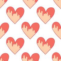 Seamless pattern with hand drawn heart doodle for decorative print, wrapping paper, greeting cards and fabric vector