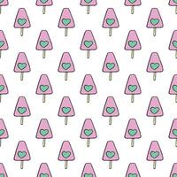 Seamless pattern with ice cream doodle for decorative print, wrapping paper, greeting cards, wallpaper and fabric vector