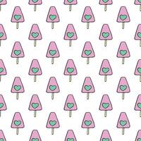 Seamless pattern with ice cream doodle for decorative print, wrapping paper, greeting cards, wallpaper and fabric vector