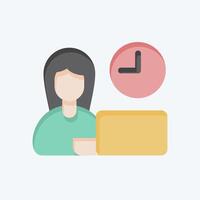 Icon Time Management. related to Remote Working symbol. flat style. simple design illustration vector