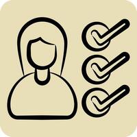 Icon Work Tasks. related to Remote Working symbol. hand drawn style. simple design illustration vector