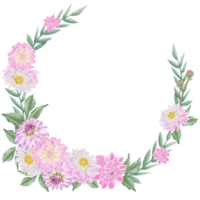 Hand-Drawn Pink Dahlia Blooms - Summer Flower Illustration png