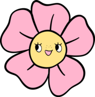 rétro fleur pastel griffonnage dessin dessin animé png