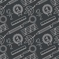 Seamless school pattern. Hand drawn doodle school background. Education illustration vector