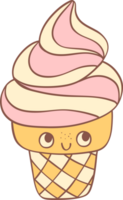 Groovy retro summer ice cream png