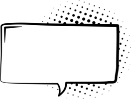 pop arte polka puntini metà tono nero e bianca colore discorso bolla Palloncino icona etichetta promemoria parola chiave progettista testo scatola striscione, piatto trasparente elemento design png