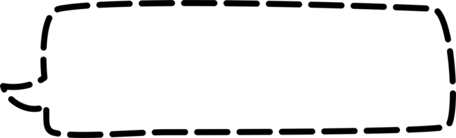 schwarz und Weiß gestrichelt Linie Rede Blase Ballon, Symbol Aufkleber Memo Stichwort Planer Text Box Banner, eben transparent Element Design png