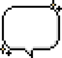 8 bits retro juego píxel habla burbuja globo icono pegatina memorándum palabra clave planificador texto caja bandera, plano transparente elemento diseño png