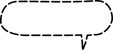nero e bianca tratteggiata linea discorso bolla Palloncino, icona etichetta promemoria parola chiave progettista testo scatola striscione, piatto trasparente elemento design png