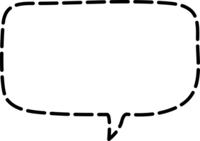 noir et blanc pointillé ligne discours bulle ballon, icône autocollant note mot-clé planificateur texte boîte bannière, plat transparent élément conception png