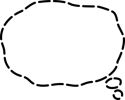 noir et blanc pointillé ligne discours bulle ballon, icône autocollant note mot-clé planificateur texte boîte bannière, plat transparent élément conception png