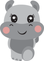 Cartoon baby Hippo . png