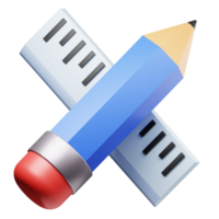 crayon et règle png