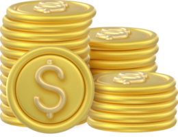 3d token munt pictogrammen stack png