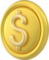 3d simbólico moneda íconos apilar png